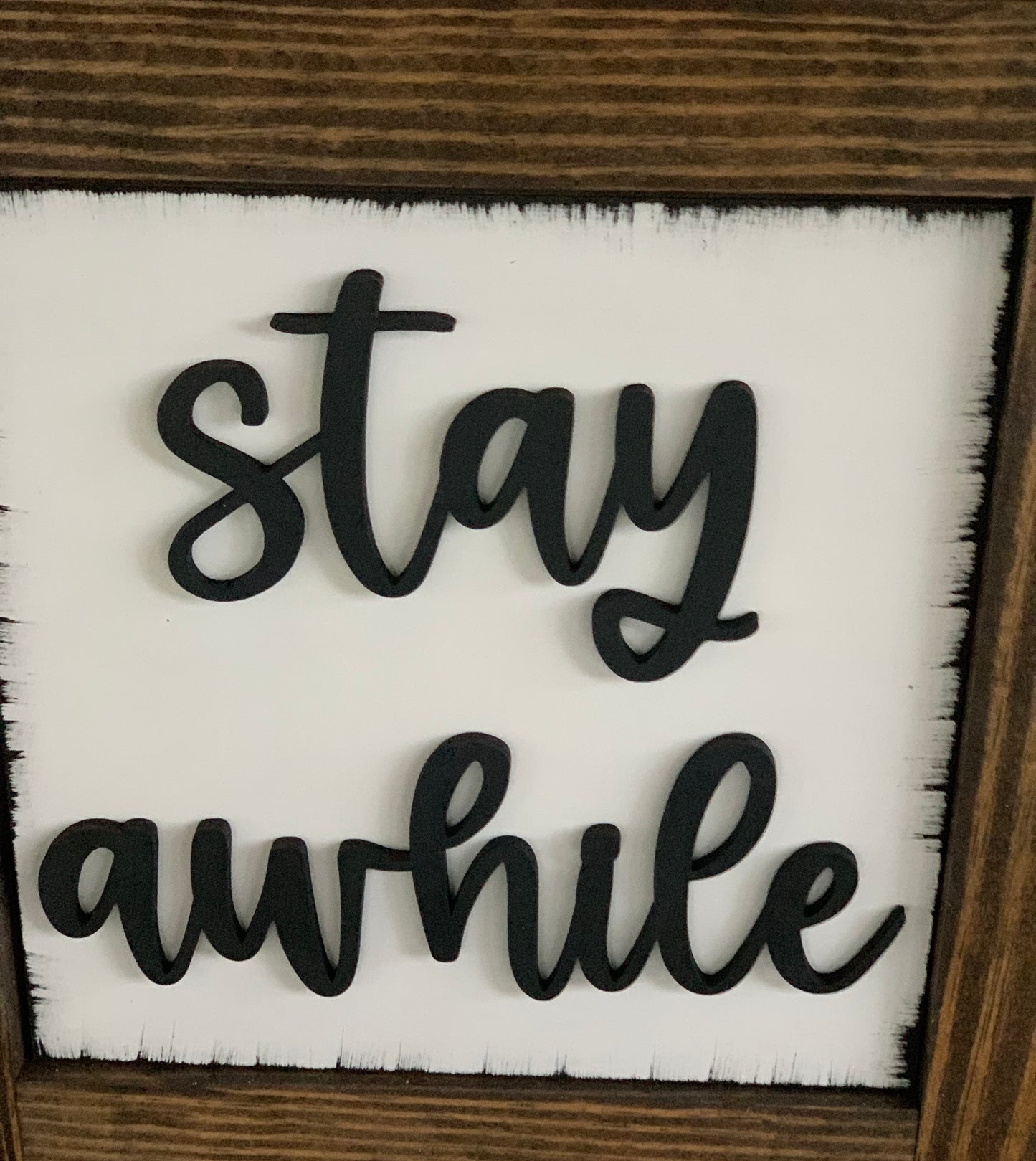 Welcome to our Porch Stay Awhile Ladder Tiles