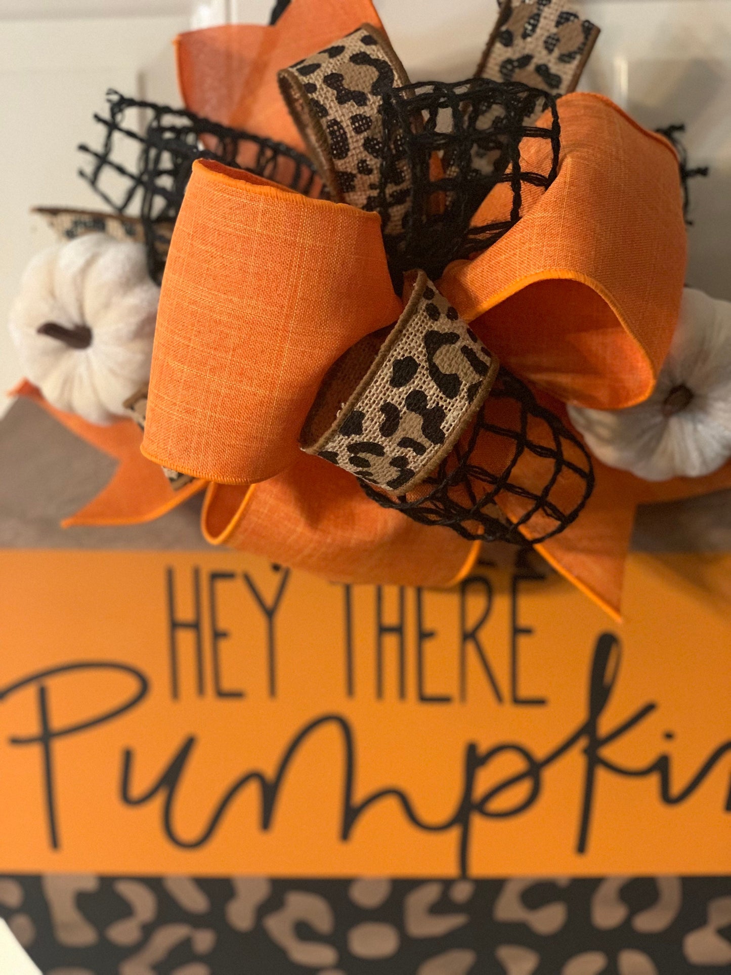 Hey There Pumpkin Leopard Door Hanger