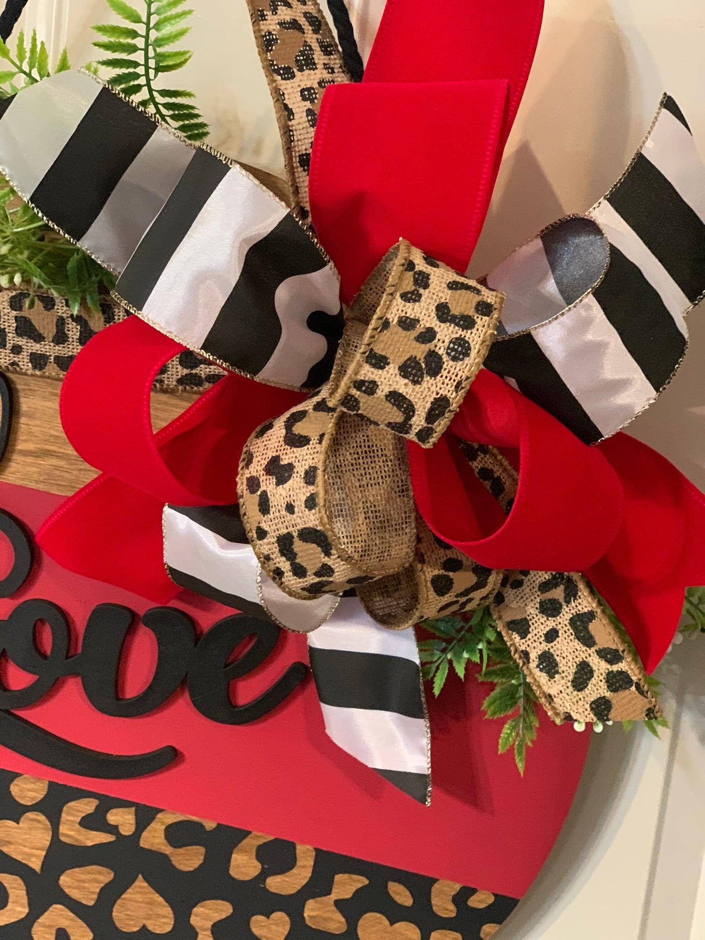 Hello Love Leopard Door Hanger