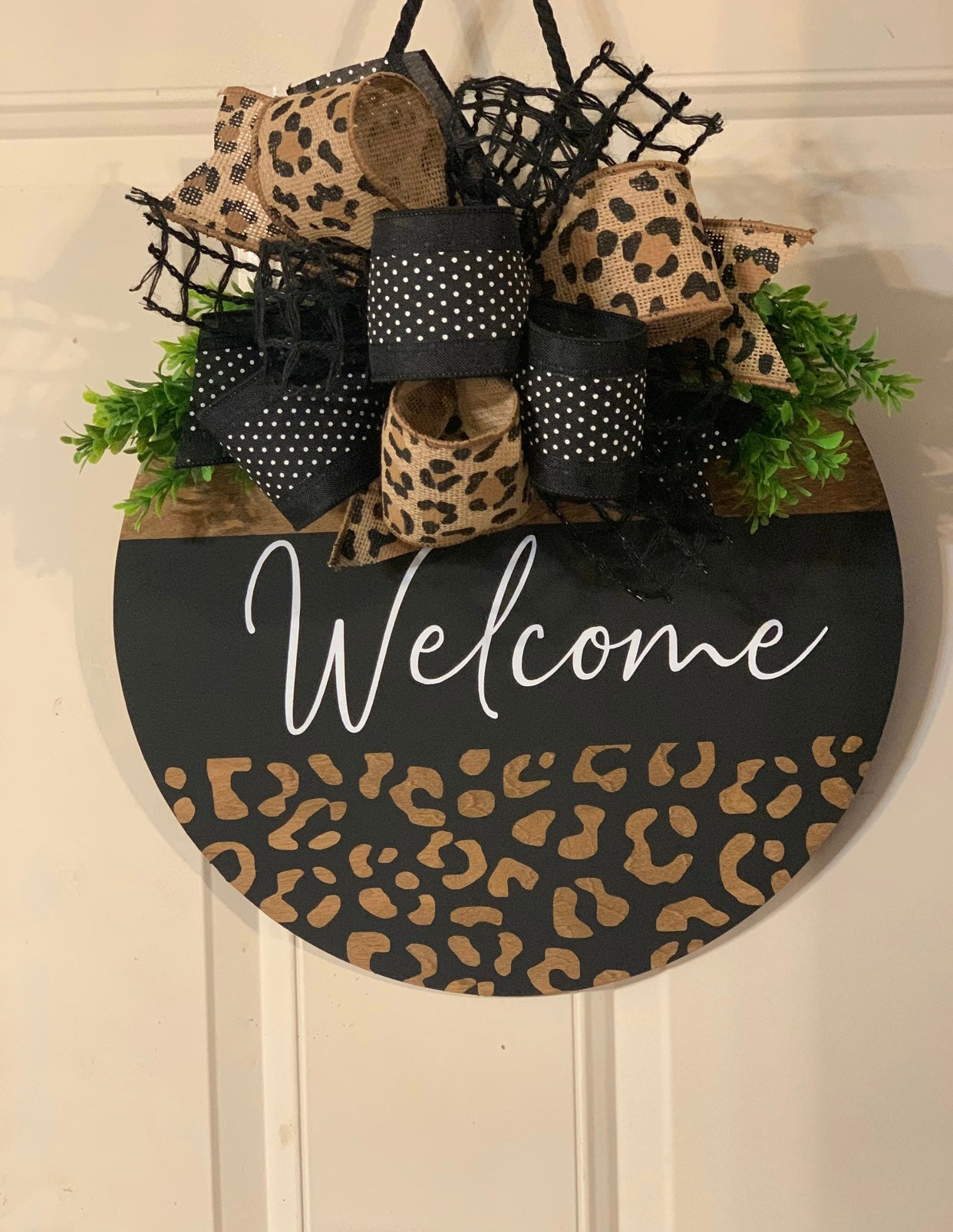 Leopard Hello There Door Hanger