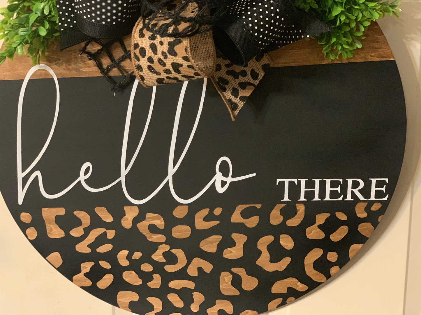 Leopard Hello There Door Hanger