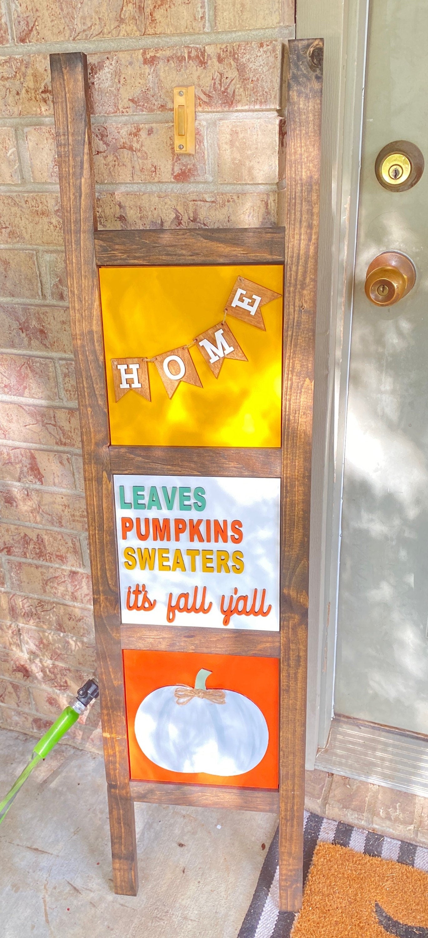 Fall Porch Leaner Ladder Tiles