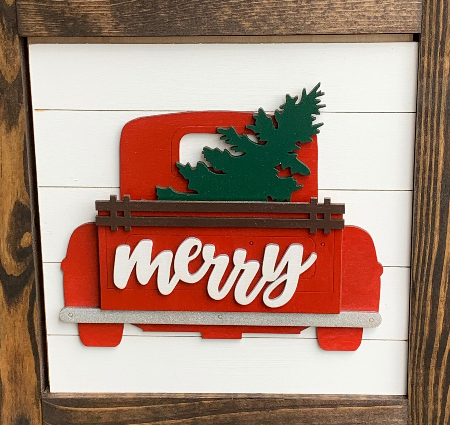 Farmhouse Christmas Porch Leaner Ladder Tiles