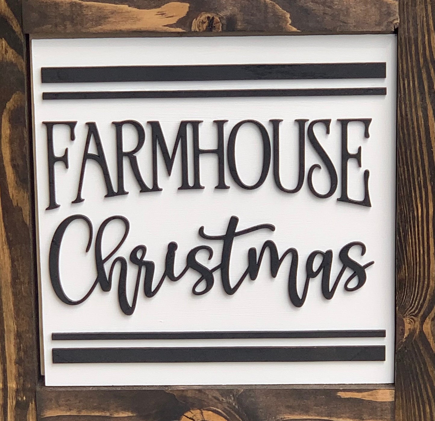 Farmhouse Christmas Porch Leaner Ladder Tiles