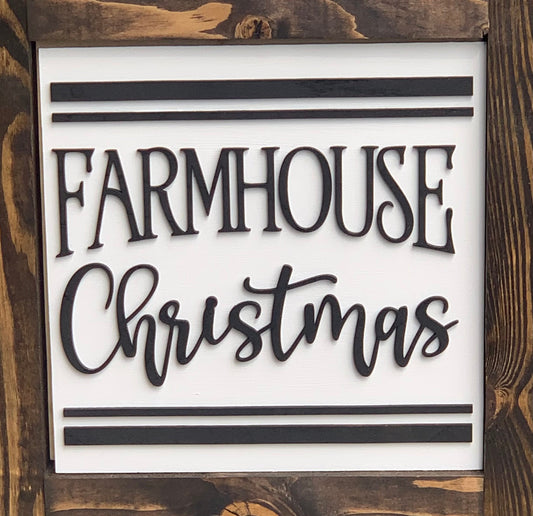 Farmhouse Christmas Porch Leaner Ladder Tiles