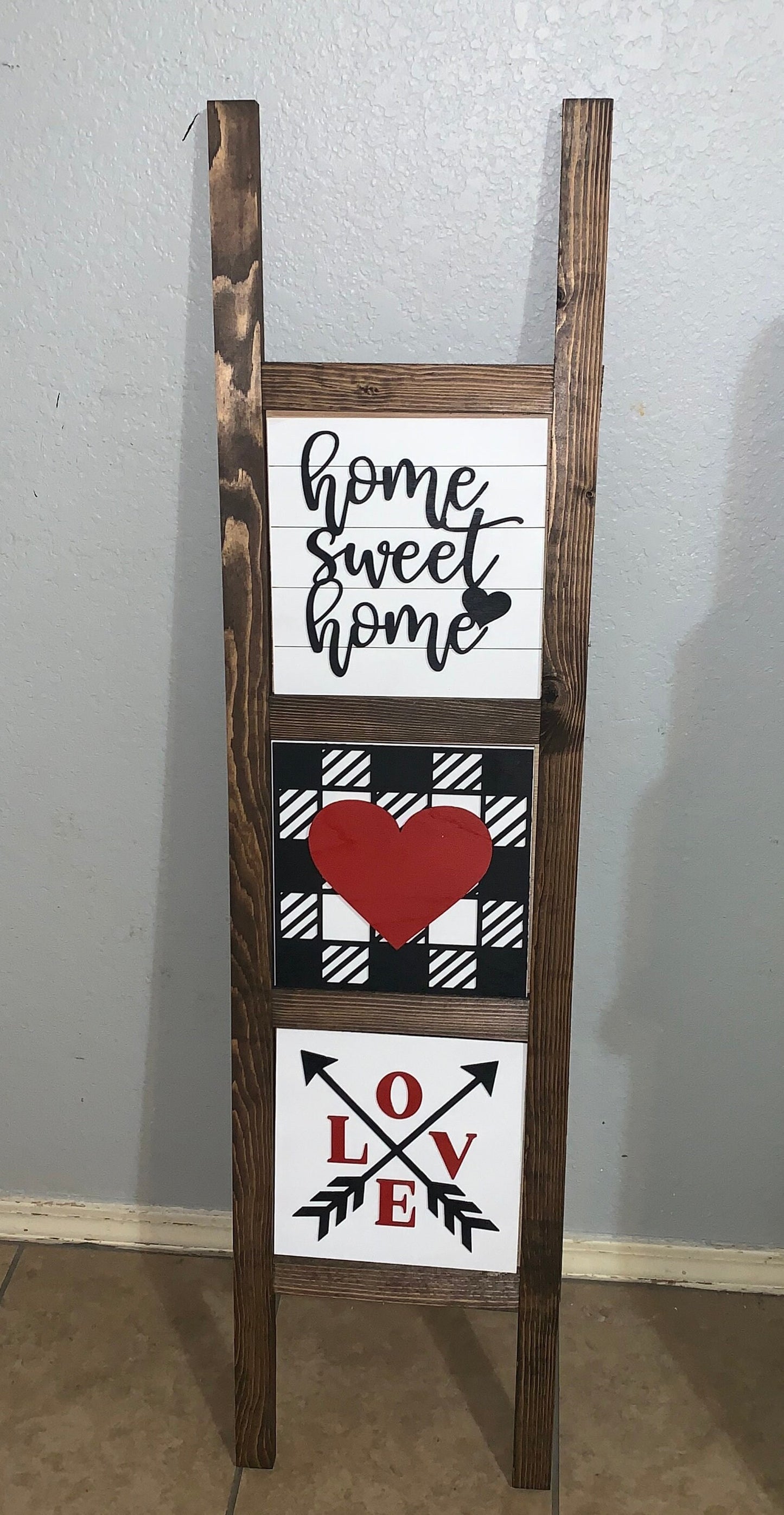 Home Sweet Home Valentine Ladder Tiles